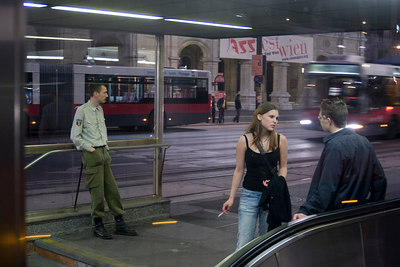Vienna girl at night