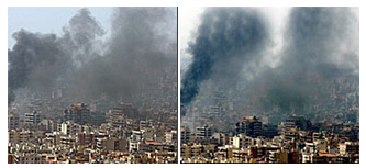 Famous doctored photo of Beirut skyline before and after